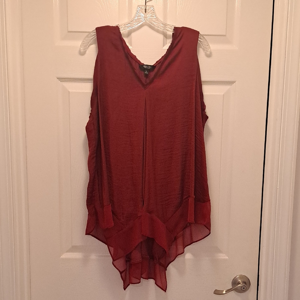 Simply Vera Vera Wang Deep Red Sleeveless Blouse